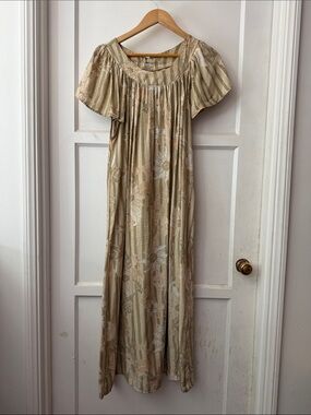 Natalie Martin Beige Floral Maxi Dress
